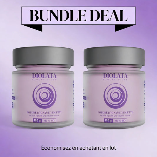Pack Duo Poudre d'Ube Bio 2x120g - Pot en Verre Givré